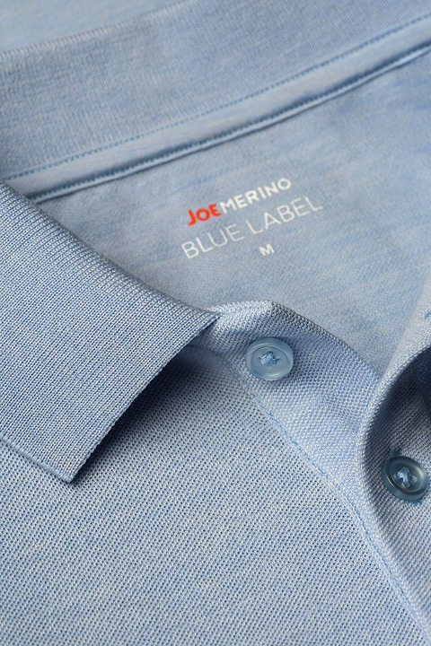 Blue Label Polo Pique Long Sleeve Blue Argentina - Base Image