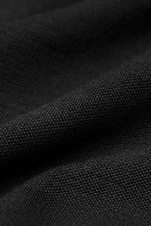 Blue Label Polo Pique Long Sleeve Deep Black - Base Image