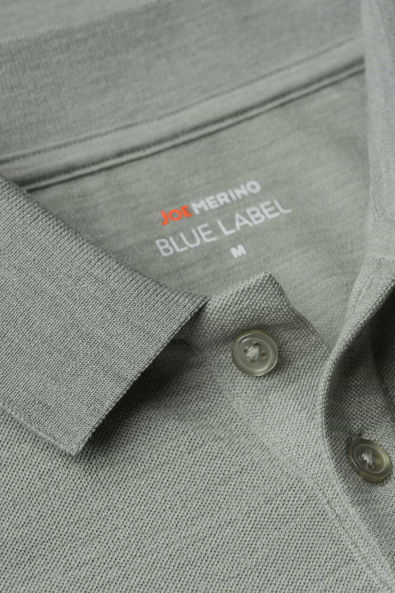Blue Label Polo Pique Long Sleeve Hazy Green