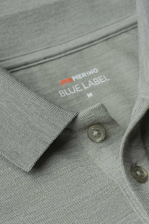 Blue Label Polo Pique Long Sleeve Hazy Green - Base Image