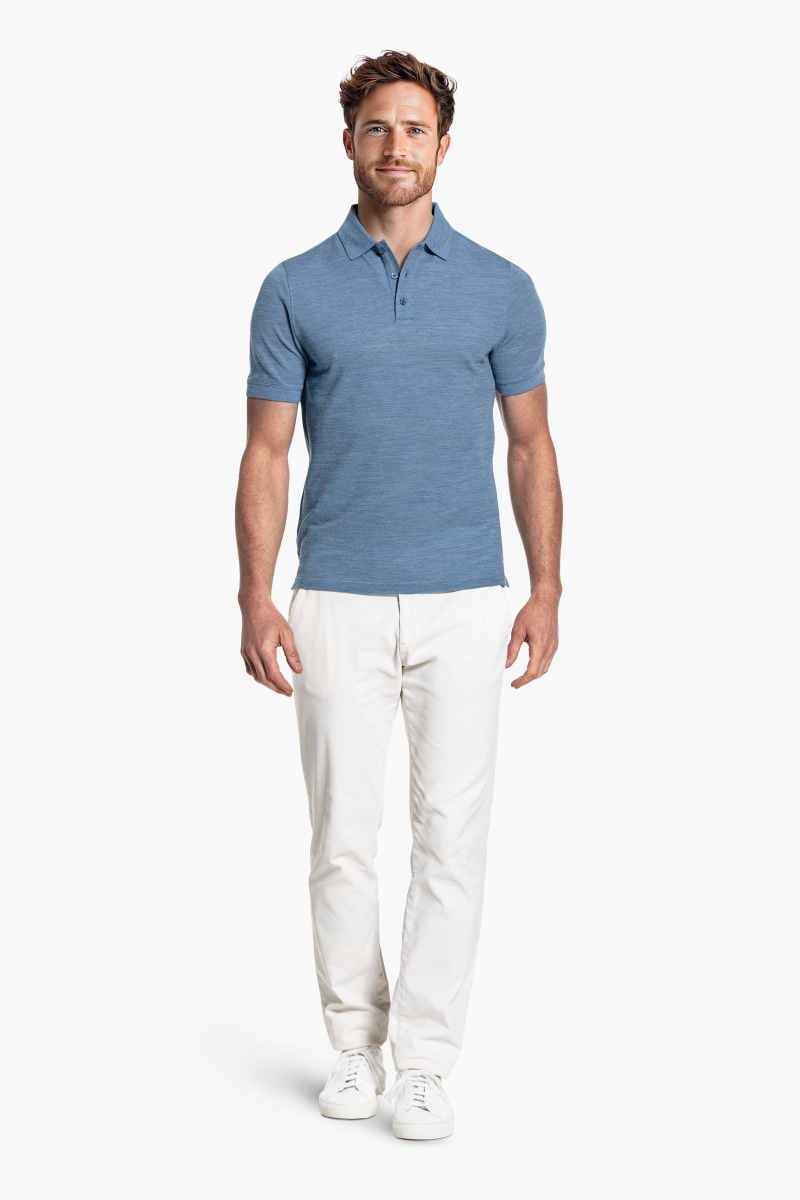 Blue Label Polo Pique Ice Blue