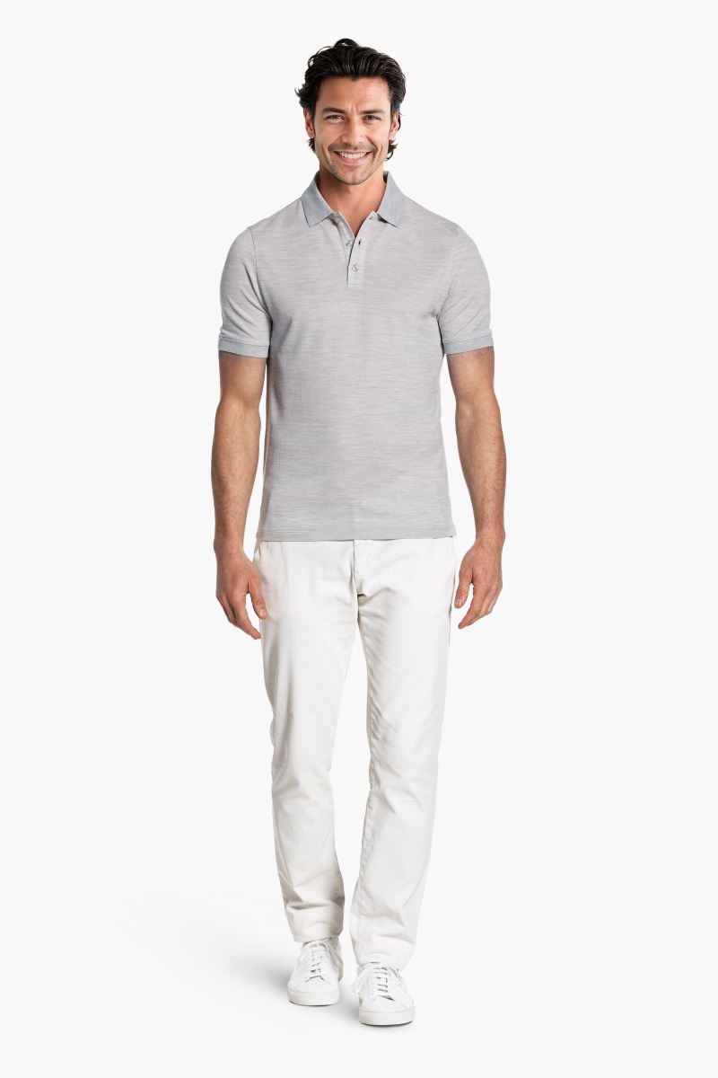 Blue Label Polo Pique Limestone Grey