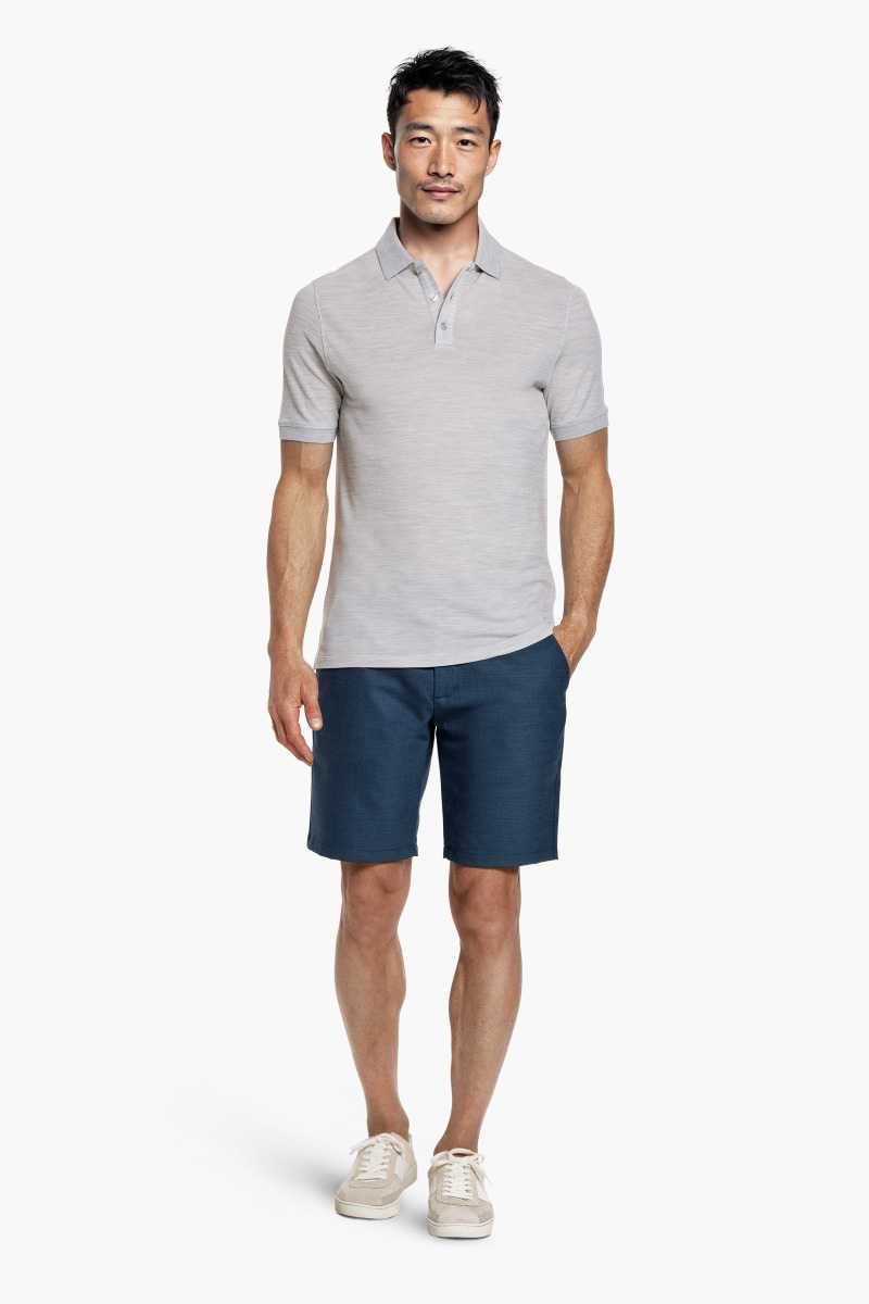 Blue Label Polo Pique Limestone Grey