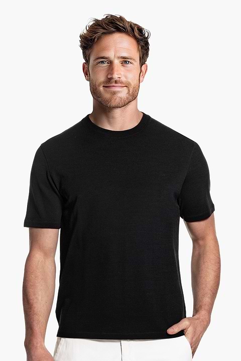 Blue Label T-shirt Pique Deep Black - Base Image