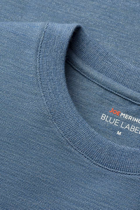 Blue Label T-shirt Pique Ice Blue - Base Image