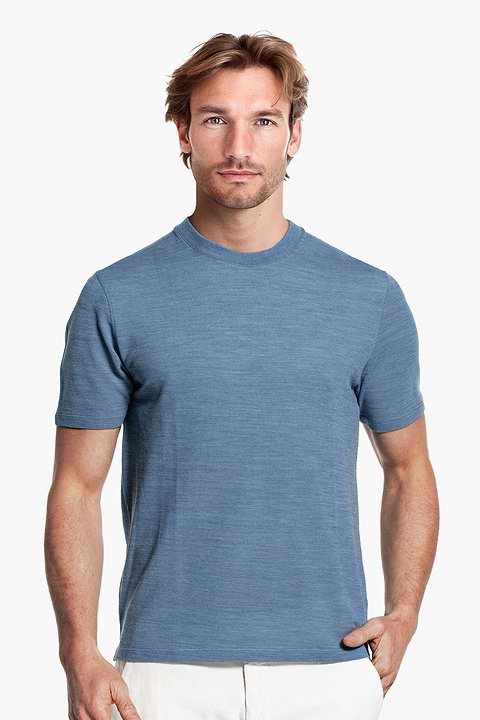 Blue Label T-shirt Pique Ice Blue - Base Image