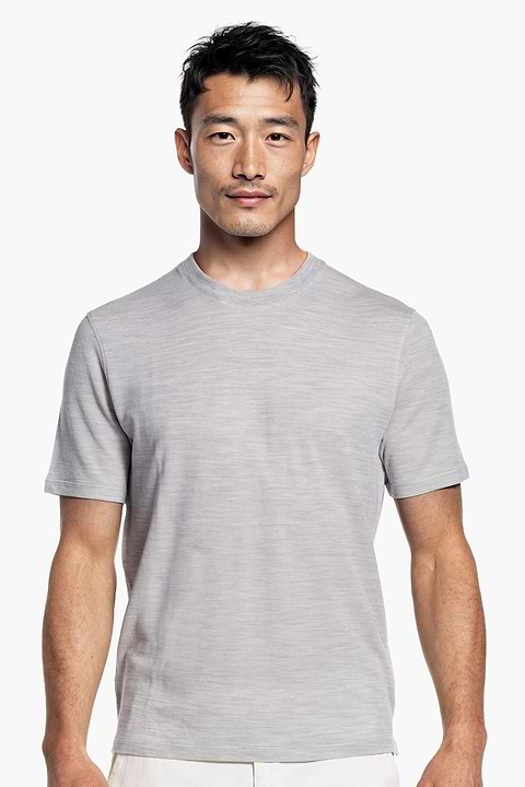 Blue Label T-shirt Pique Limestone Grey - Base Image