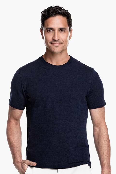 Blue Label T-shirt Pique Navy Blue - Base Image