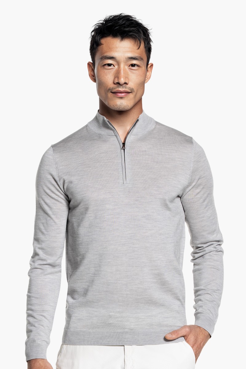 Blue Label Zip Limestone Grey