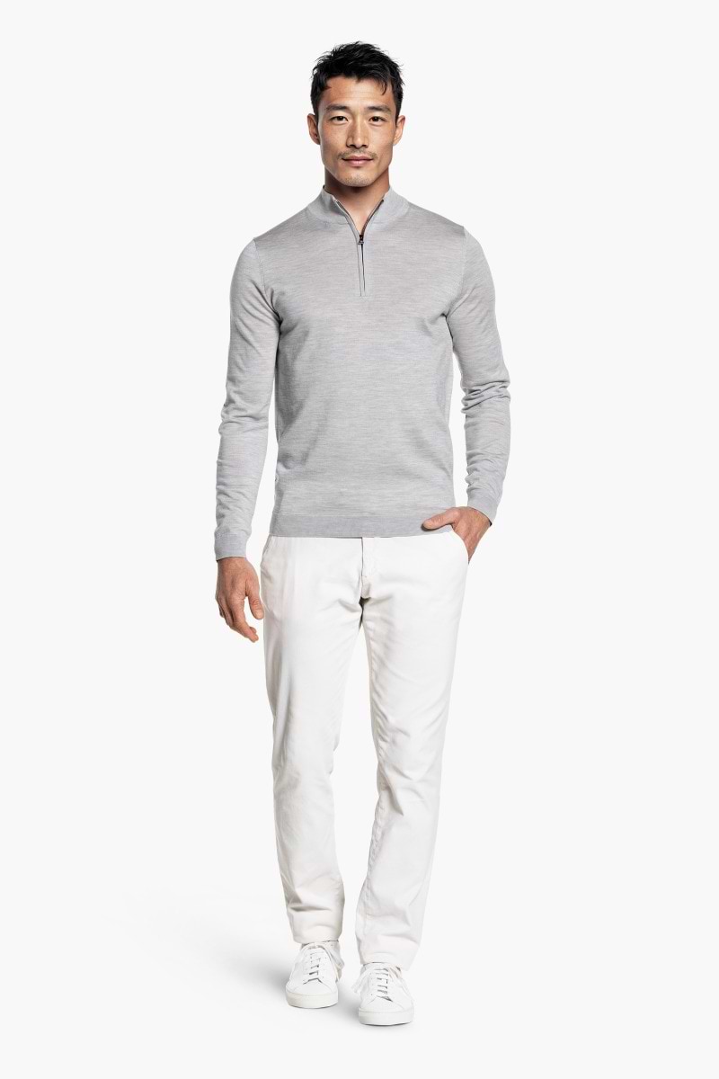 Blue Label Zip Limestone Grey