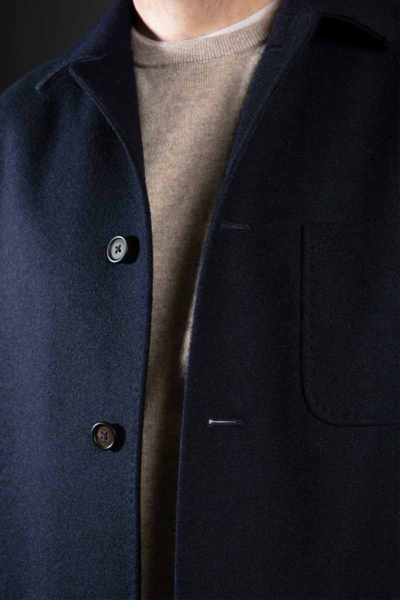Boiled Wool Jacket Navy Blue