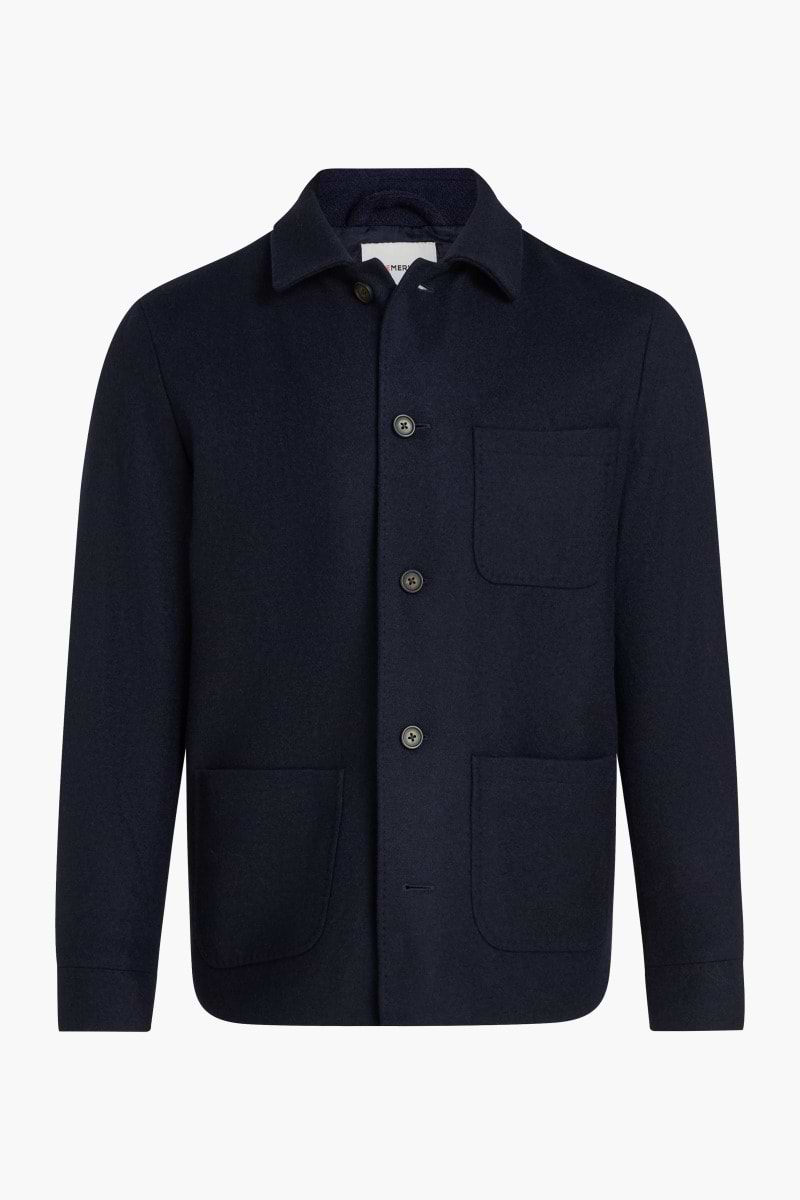 Boiled Wool Jacket Navy Blue