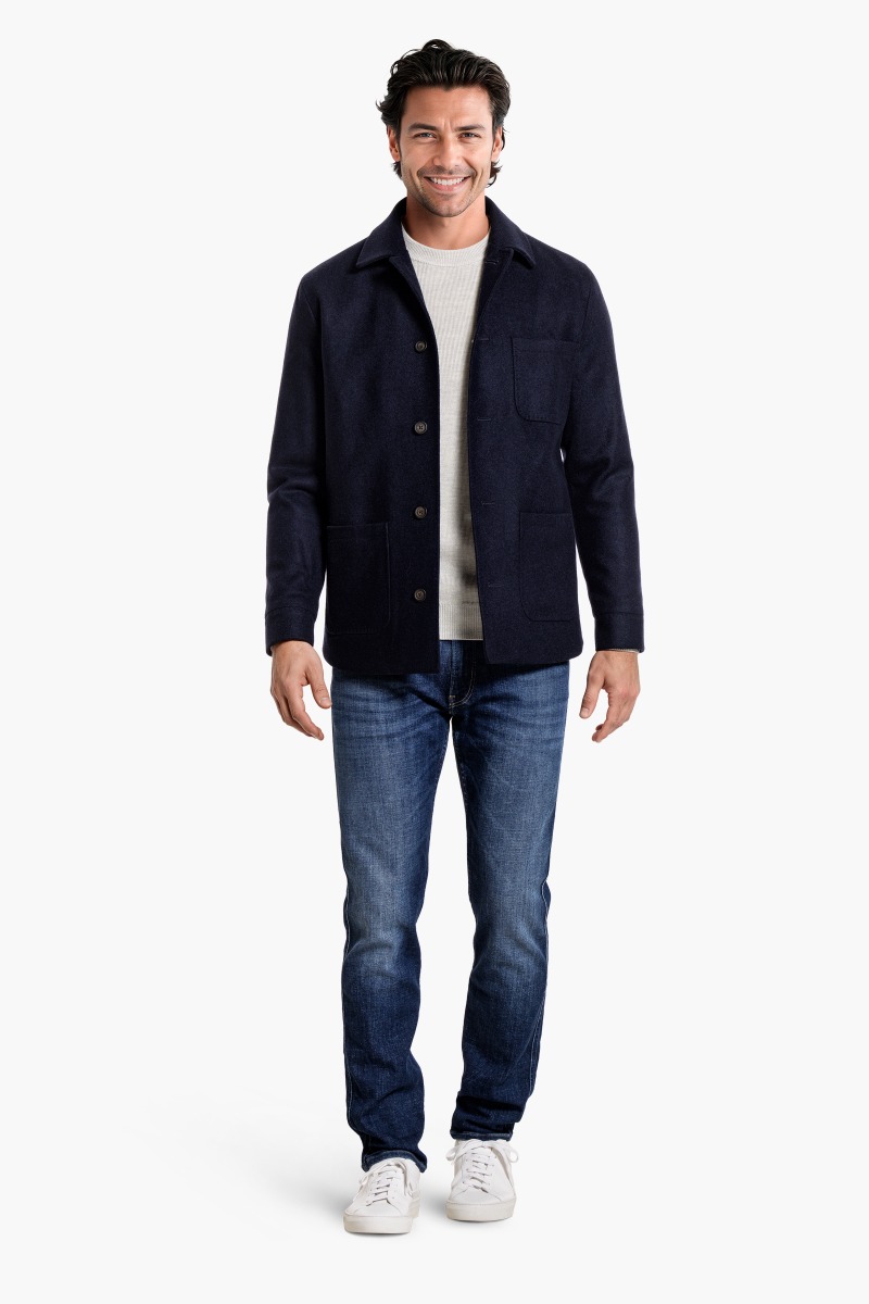Boiled Wool Jacket Navy Blue