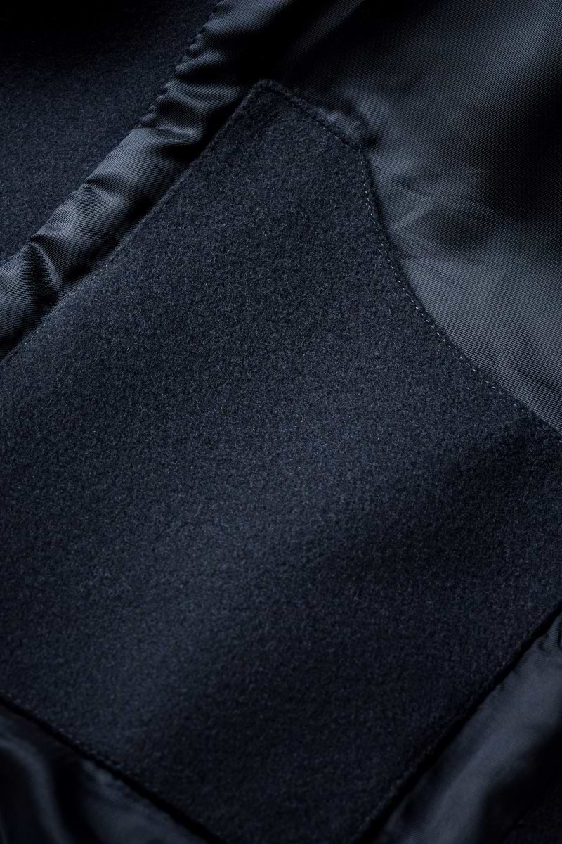 Boiled Wool Jacket Navy Blue