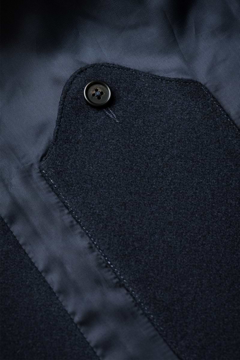 Boiled Wool Jacket Navy Blue