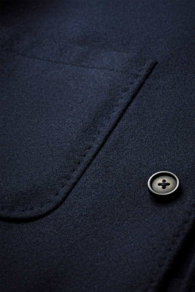 Boiled Wool Jacket Navy Blue