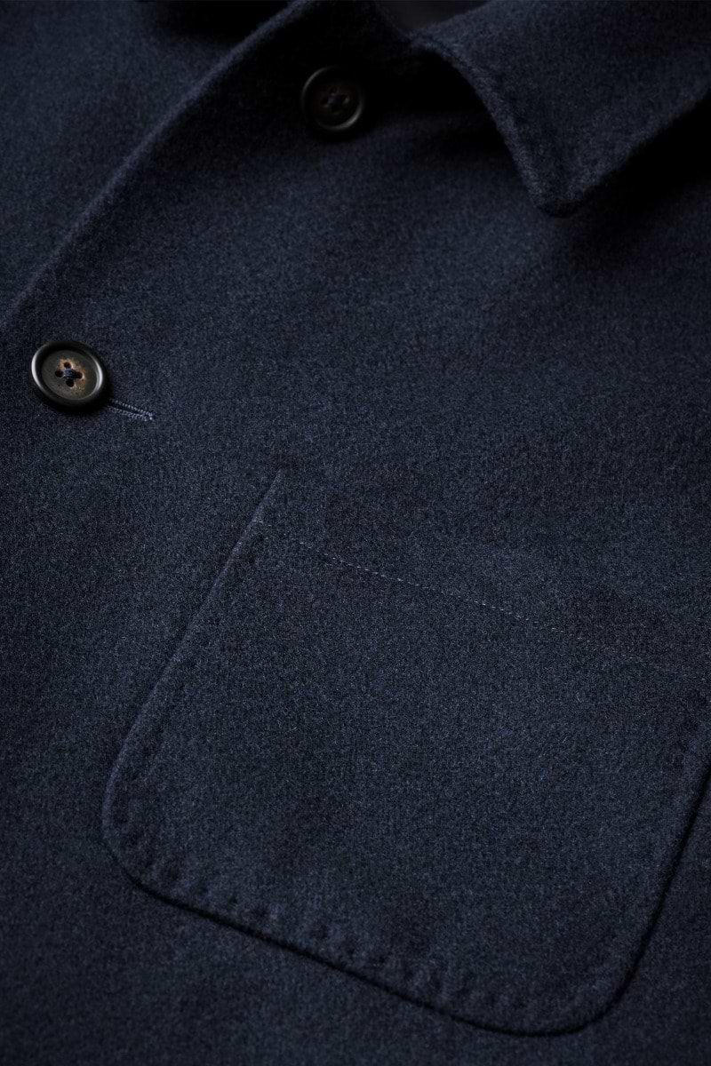 Boiled Wool Jacket Navy Blue