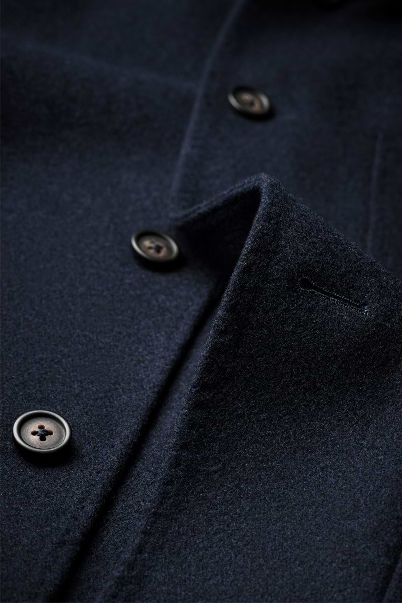 Boiled Wool Jacket Navy Blue - Hover