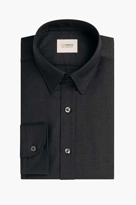 Brushed Woven Shirt Antracite Grey - Base Image