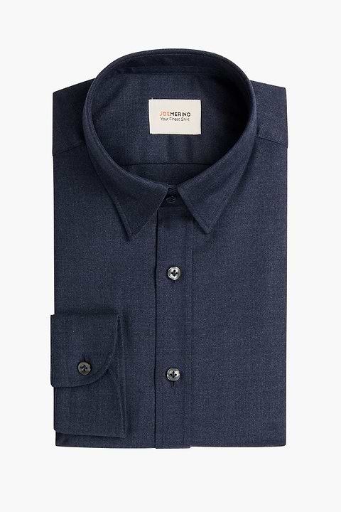 Brushed Woven Shirt Midnight Blue - Base Image