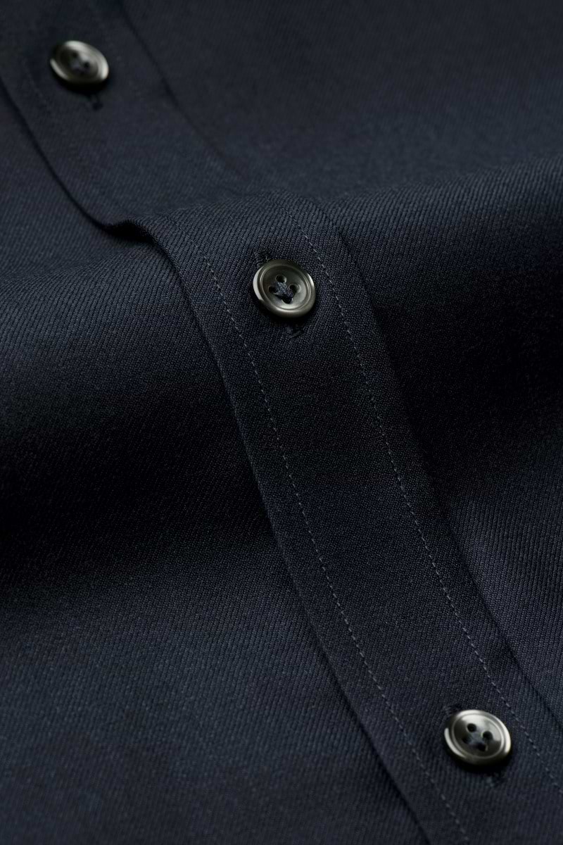Brushed Woven Shirt Deep Navy