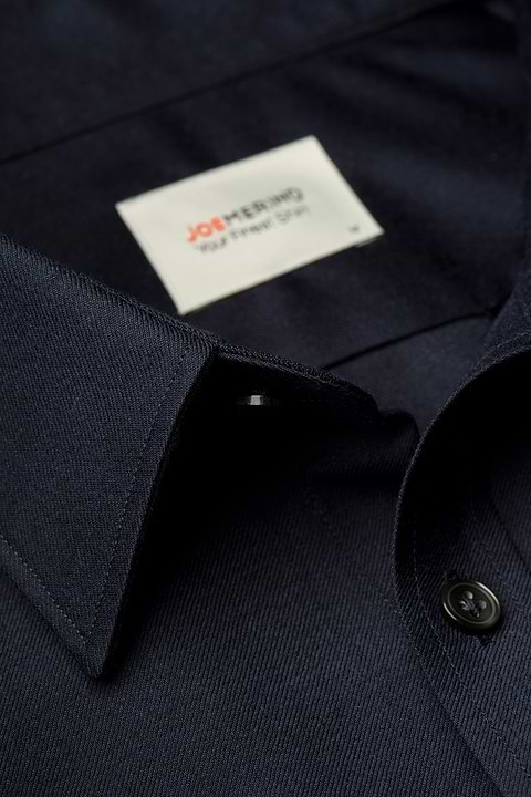 Brushed Woven Shirt Deep Navy - Base Image