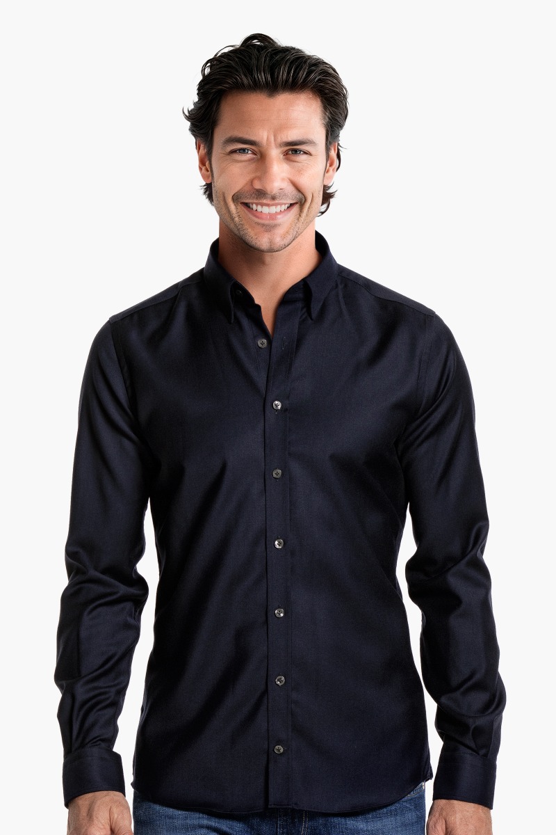 Brushed Woven Shirt Deep Navy
