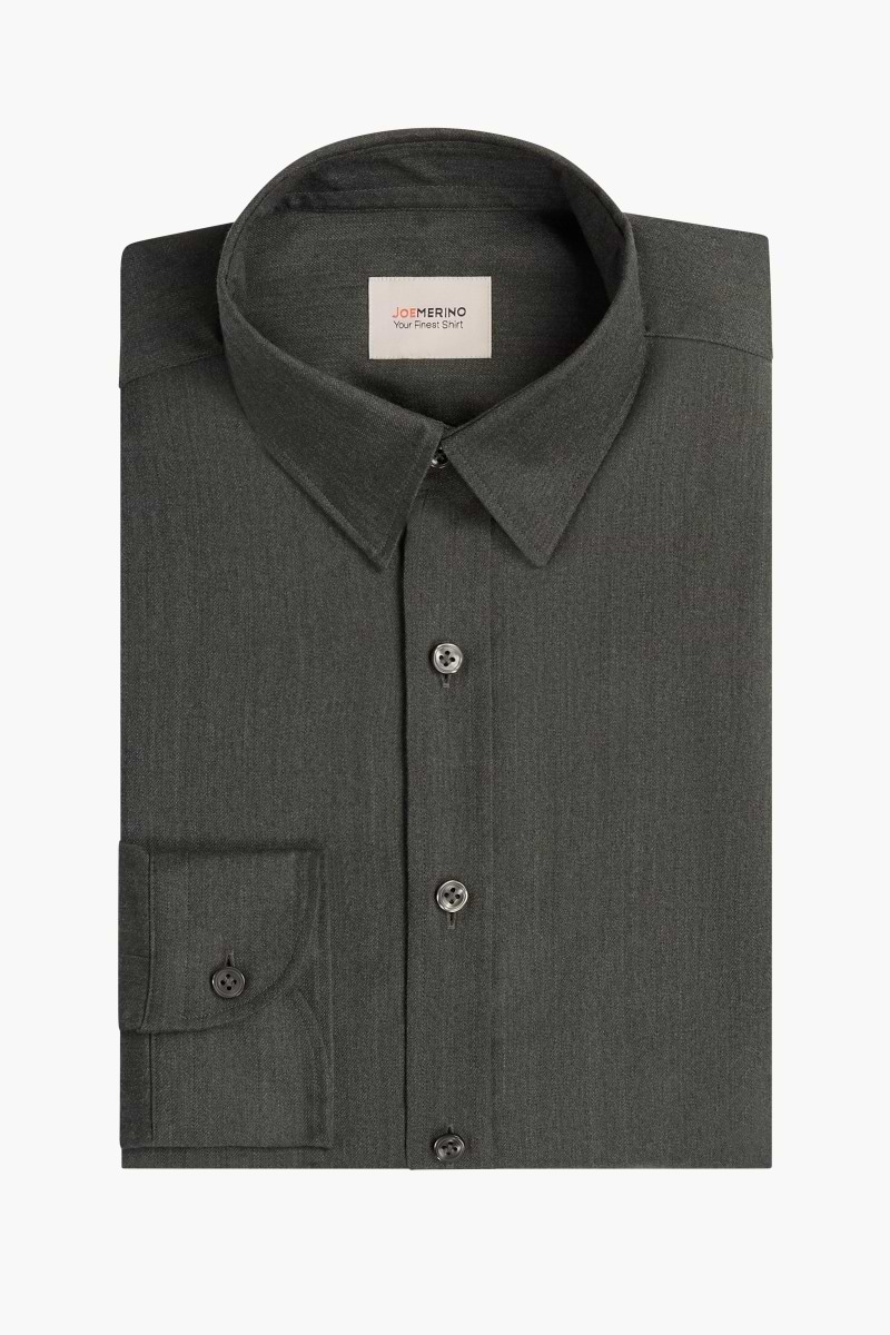 Brushed Woven Shirt Pine Green