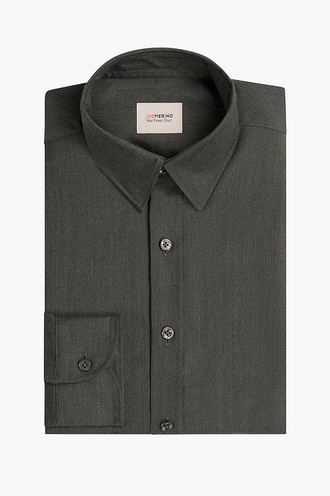 Brushed Woven Shirt Pine Green - Base Image