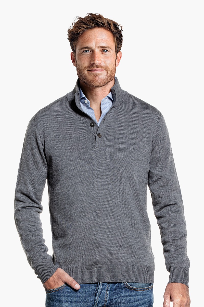 Button Easy Fit Harvard Grey