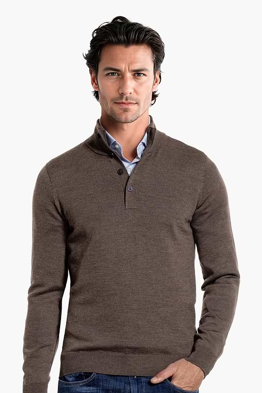 Button Easy Fit Tobacco Brown - Base Image