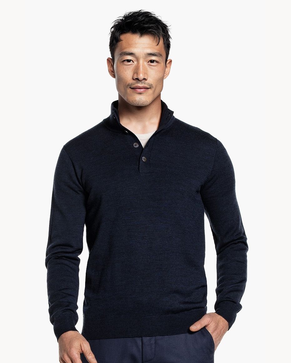Button Easy Fit True Navy