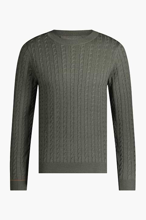 SAOL Traditionele Aran trui van 100% merinowol, in natuurlijk/houtskool/legergroen/marineblauw, Oceaan Blauw, S