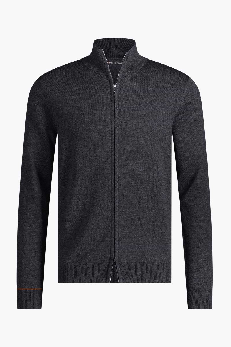 Joe Cardigan 2-Way Zip Antracite Grey