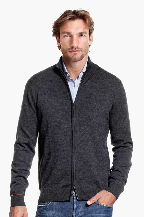 Joe Cardigan 2-Way Zip Antracite Grey - Base Image
