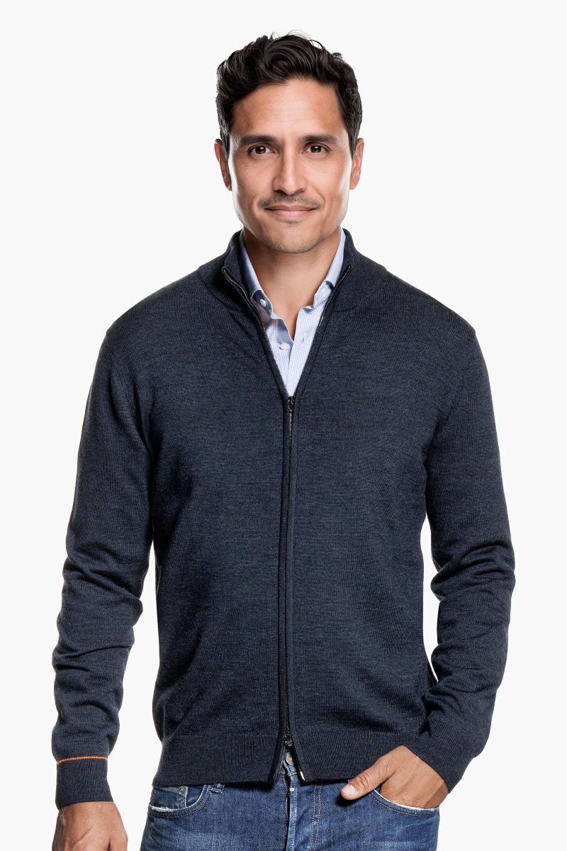 Joe Cardigan 2-Way Zip Blue Whale