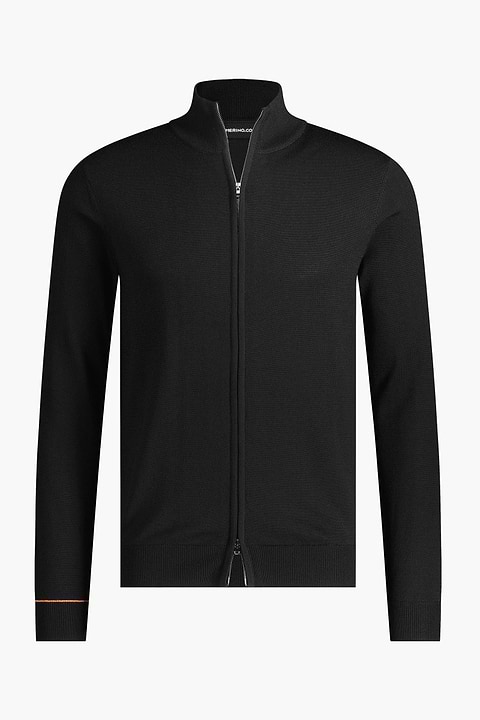 Joe Cardigan 2-Way Zip Deep Black - Base Image