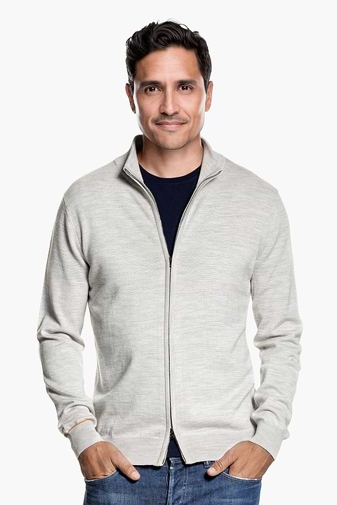 Joe Cardigan 2-Way Zip Dover Grey - Base Image