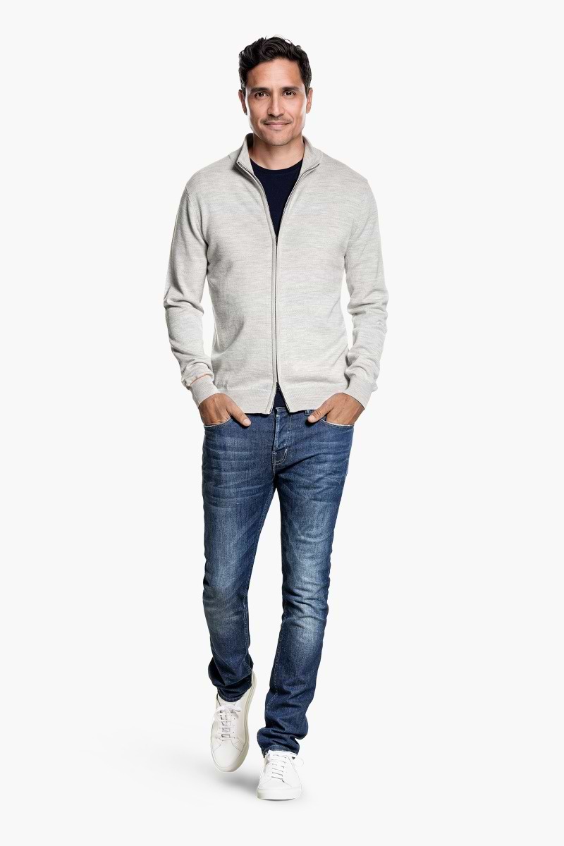 Joe Cardigan 2-Way Zip Dover Grey