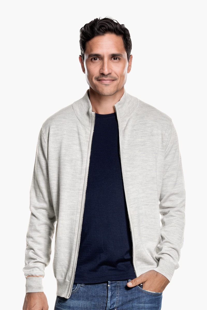 Joe Cardigan 2-Way Zip Dover Grey