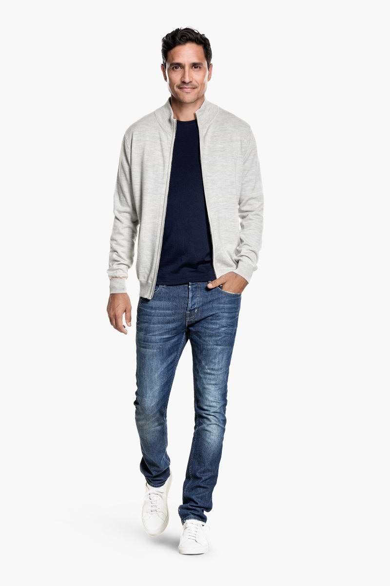 Joe Cardigan 2-Way Zip Dover Grey