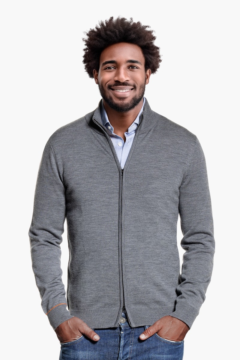 Joe Cardigan 2-Way Zip Harvard Grey