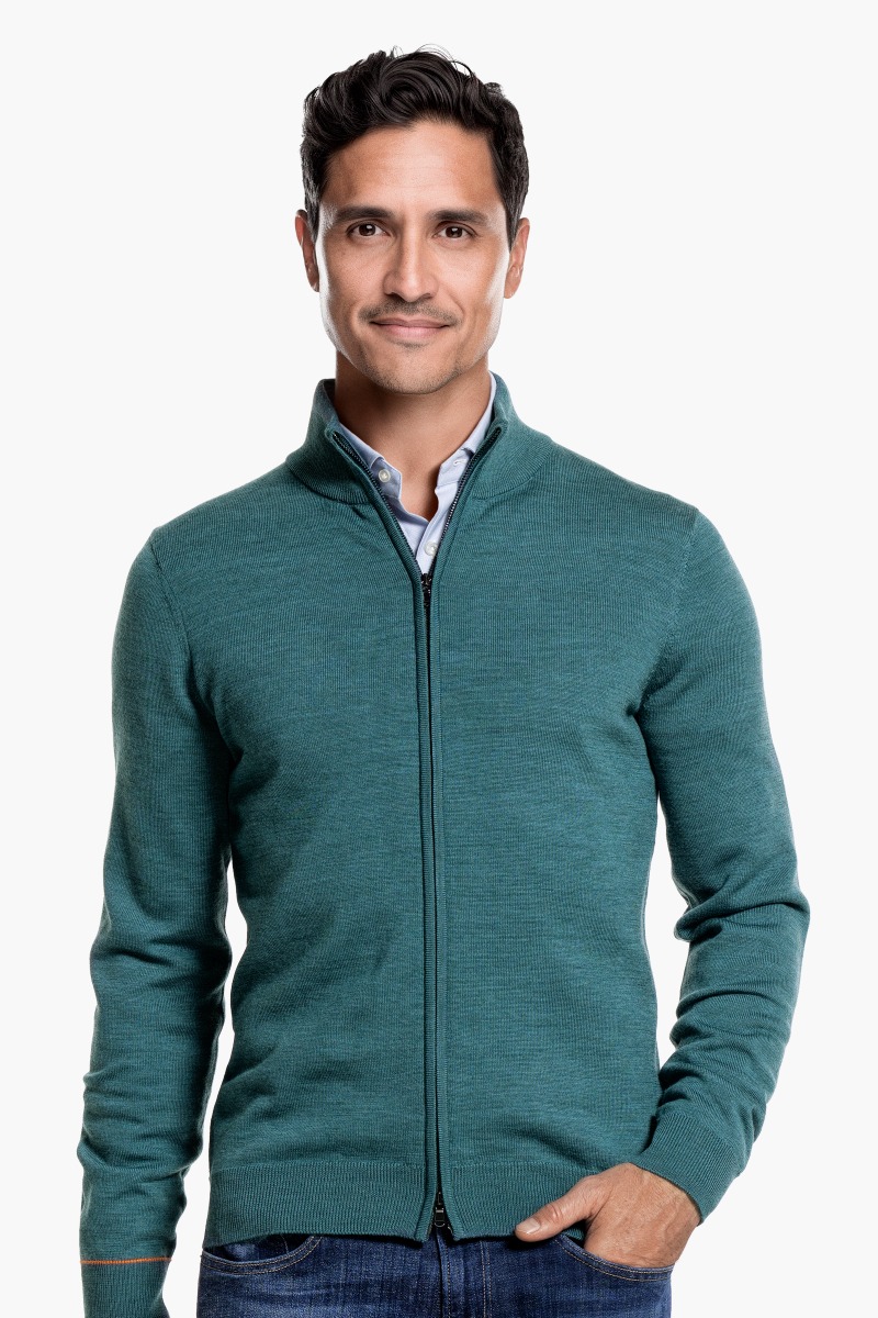 Cardigan 2-Way Zip Kingfisher Petrol
