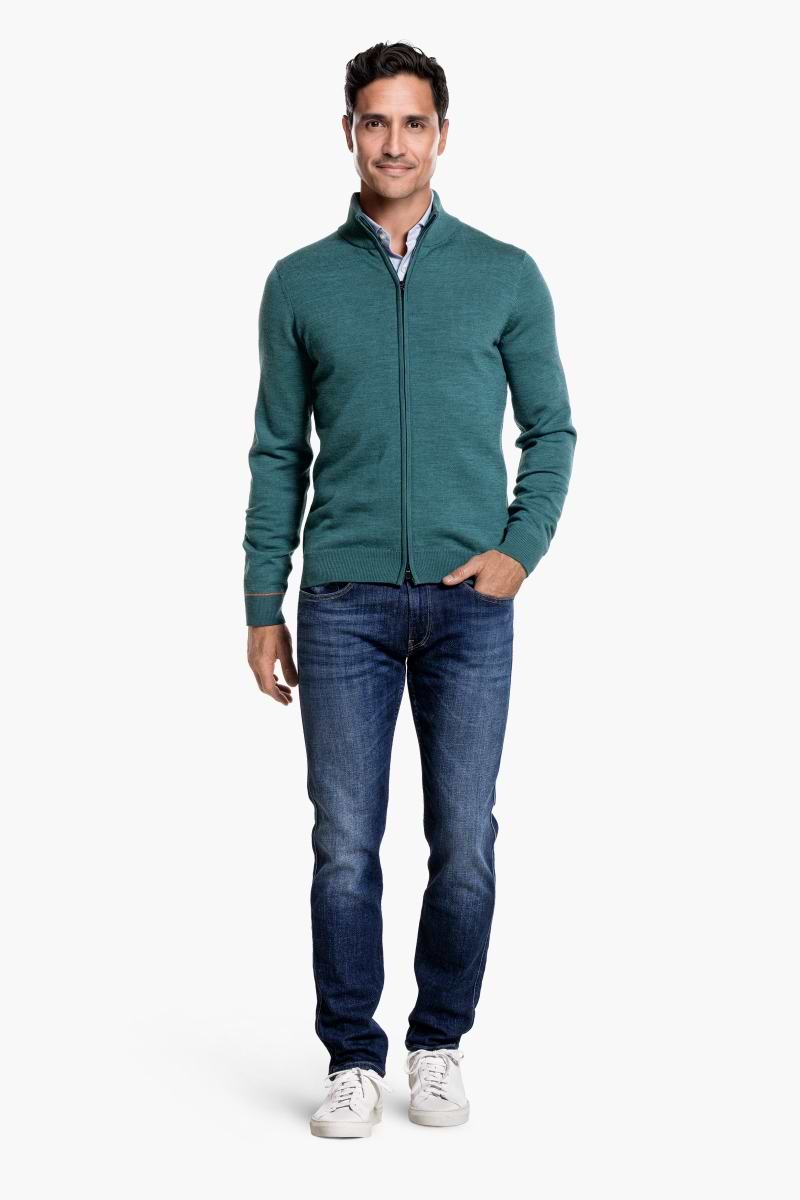 Cardigan 2-Way Zip Kingfisher Petrol