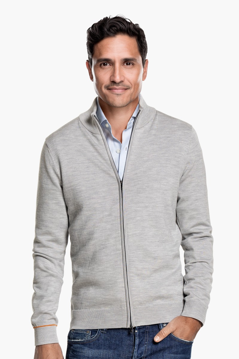Cardigan 2-Way Zip Limestone Grey