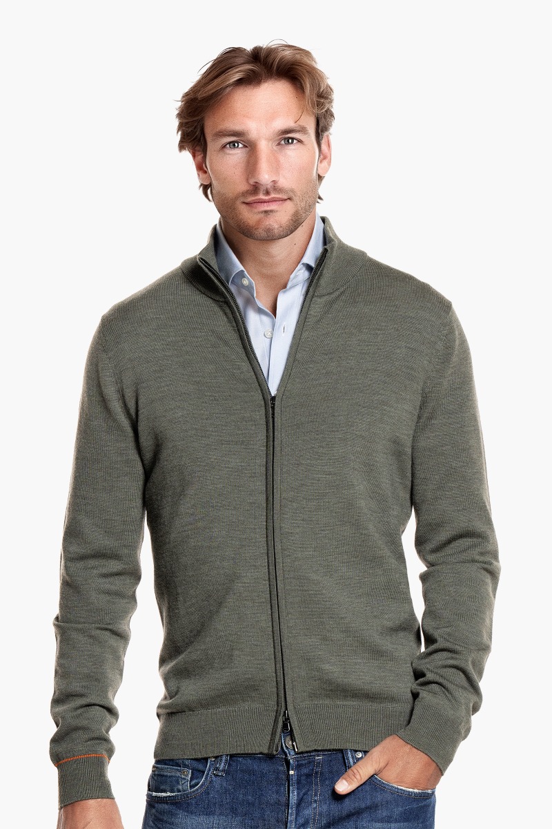 Joe Cardigan 2-Way Zip Million Dollar Green