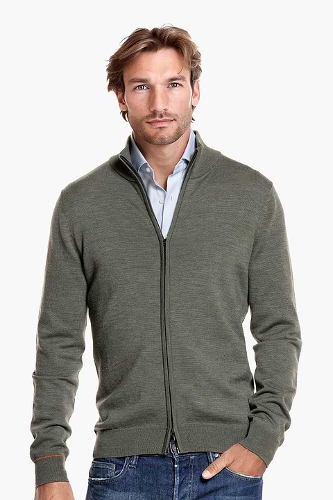 Joe Cardigan 2-Way Zip Million Dollar Green - Base Image