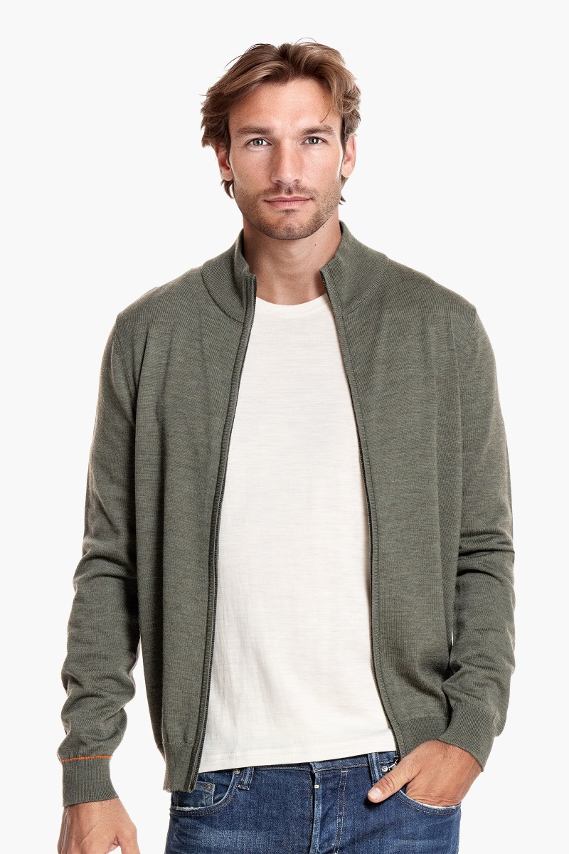 Joe Cardigan 2-Way Zip Million Dollar Green