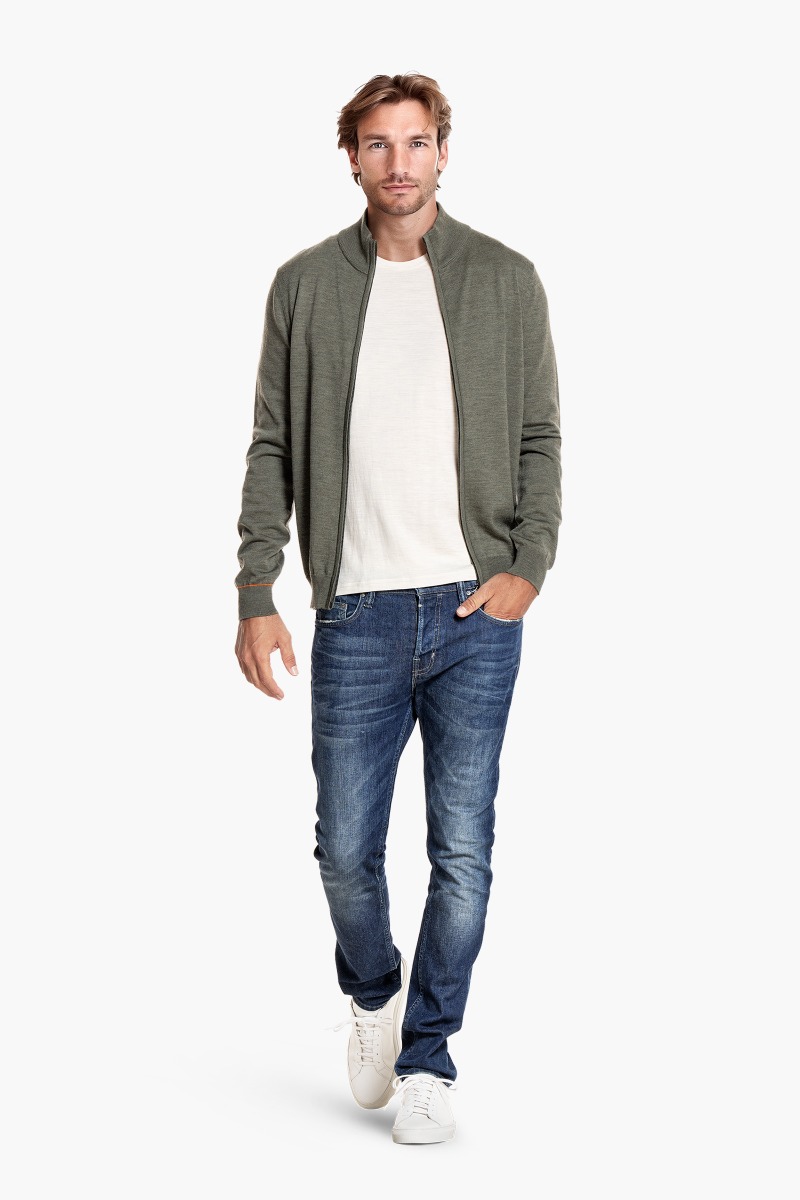 Joe Cardigan 2-Way Zip Million Dollar Green