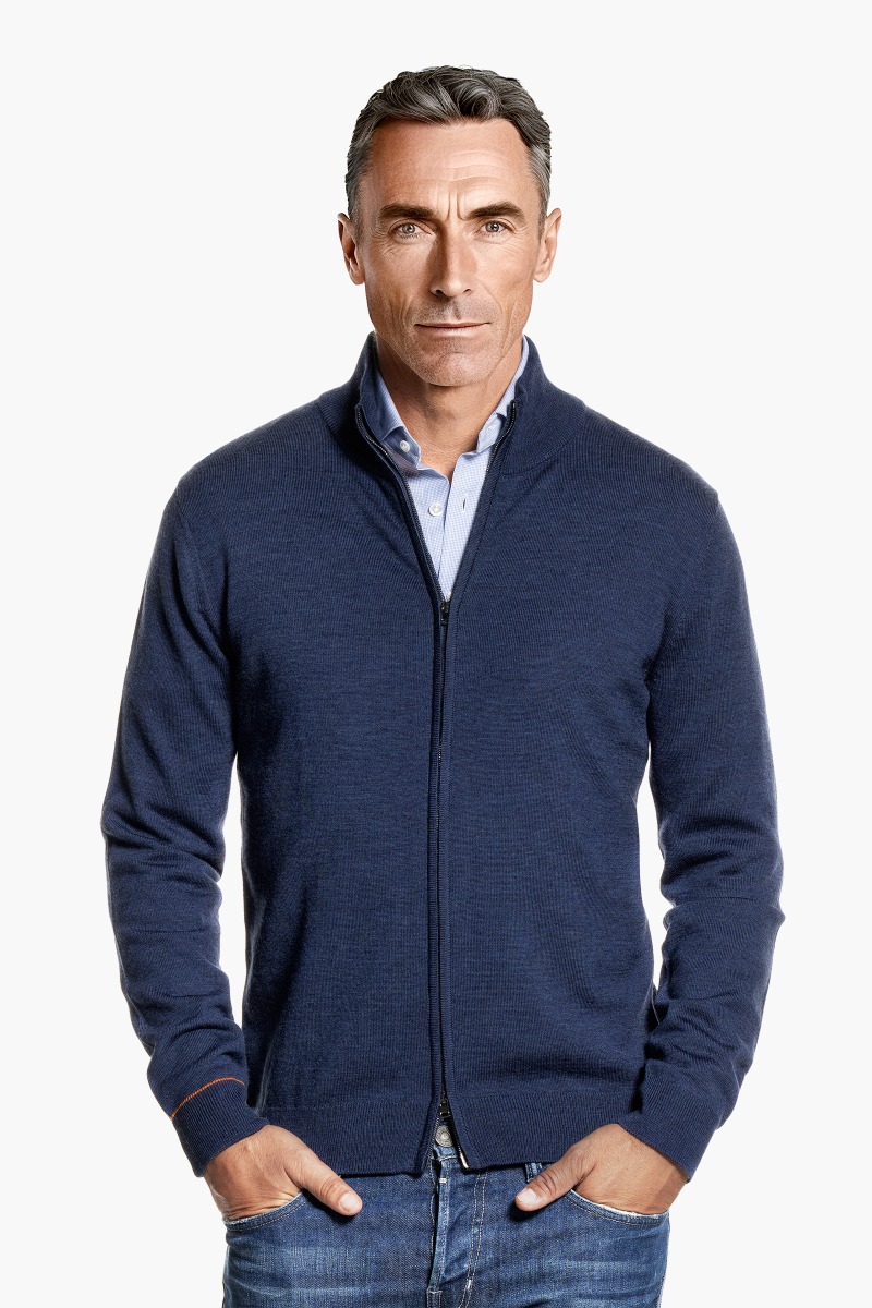 Joe Cardigan 2-Way Zip Summernight Navy
